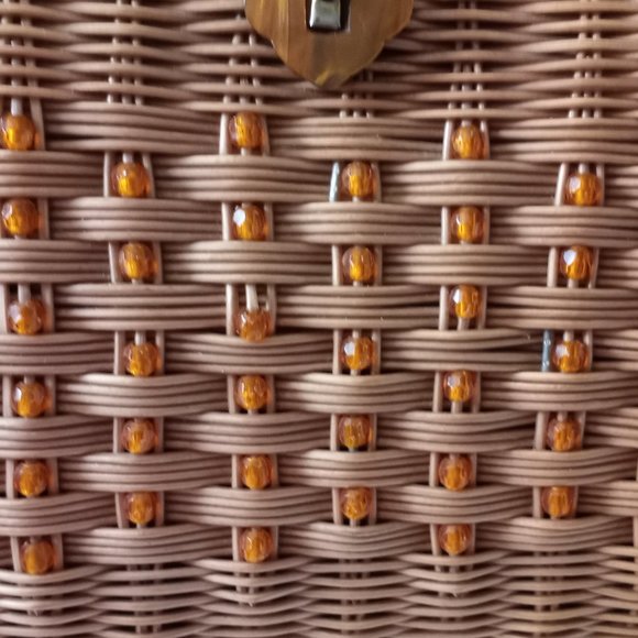 Vintage Wicker purse made in Hong Kong - Picture 11 of 13